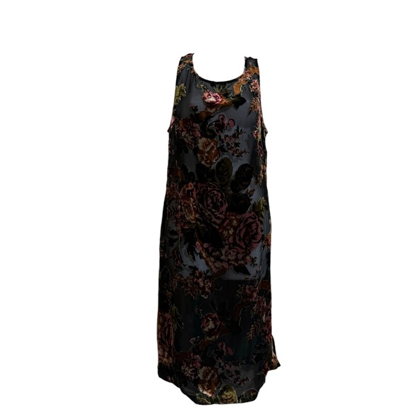 Sheer Floral Mini Sheer Boho Dress Made in US Sz L - Picture 2 of 10